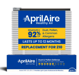 Genuine AprilAire 210/3F211/UK211 (Replaces 210) 20x25x3 MERV 11 Air Filter Genuine AprilAire 210/3F211/UK211 (Replaces 210) 20x25x3 MERV 11 Air Filter