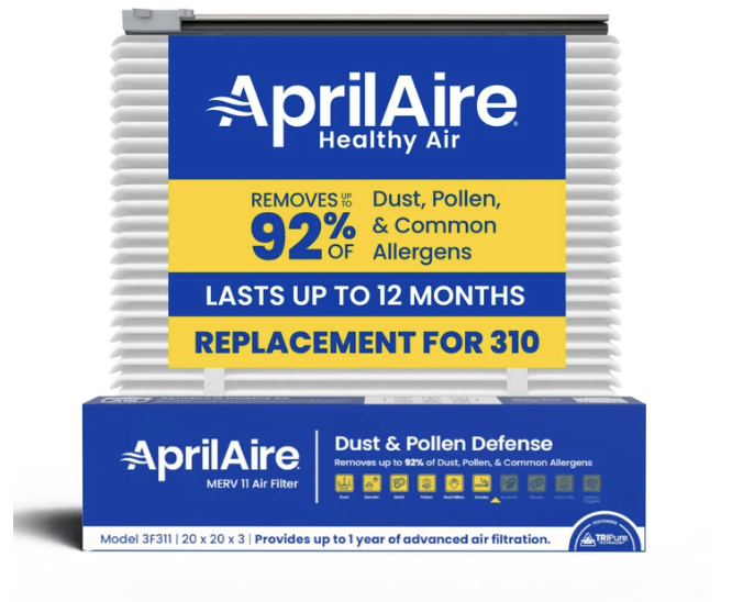 AprilAire 310/3F311/UK311 (Replaces 310) 20x20x3 MERV 11 Air Filter AprilAire 310/3F311/UK311 (Replaces 310) 20x20x3 MERV 11 Air Filter