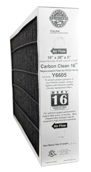 Genuine Lennox Y6605 Healthy Climate 100908-11 Pleated Carbon Air Filter 26 x 16 x 5 Inch MERV 16 Genuine Lennox Y6605 16x26x5 MERV 16 For PCO3-16-16